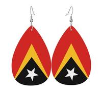 Boucles d'oreilles pendantes légères en cuir pour femme, motif drapeau du Burundi, accessoires de bijoux, taille unique, Cuir