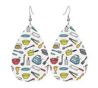 Boucles d'oreilles pendantes légères en forme de goutte d'eau en forme de bol pour machine à pain en cuir