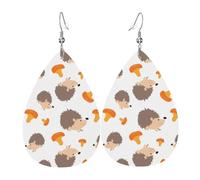 Boucles d'oreilles pendantes légères en forme de larme, hérisson, champignon, nourriture, cuir, bijoux cadeau pour femme