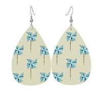 Boucles d'oreilles pendantes légères en forme de larme, motif moulin à vent, bleu enfantin, bijou cadeau pour femme