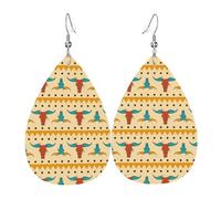 Boucles d'oreilles pendantes légères en forme de larme Western Element en cuir d'os de bœuf