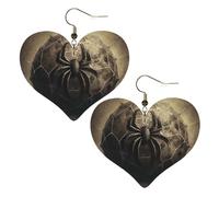 Boucles d'oreilles pendantes légères en forme de toile d'araignée en cuir pour femme