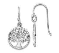 Boucles d'oreilles pendantes longues en argent sterling 925 rhodié pour femme 21,44 x 11,68 mm