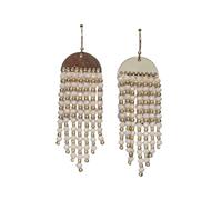 Boucles D'Oreilles Pendantes Longues En Perles De Rocaille, Style Bohème, Fait À La Main, avec Pompon, pour Femmes et Filles, Accessoires pour Robe De Bal, Blanc