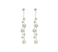Boucles d'oreilles pendantes longues pour femme, boucles d'oreilles à goutte avec pompon simulé en cristal plein de mode, bijoux vintage Brincos en oroDurability