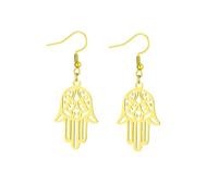 Boucles d'oreilles pendantes main de Fatima - Symbole de protection en acier inoxydable pour un usage quotidien pour femme, one size, Acier inoxydable, Pas de pierre précieuse