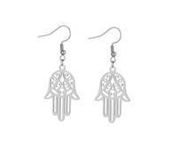 Boucles d'oreilles pendantes main de Fatima - Symbole de protection en acier inoxydable pour un usage quotidien pour femme, one size, Acier inoxydable, Pas de pierre précieuse