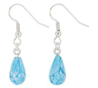 Boucles d'oreilles pendantes Millefiori en mosaïque de Murano - Aqua