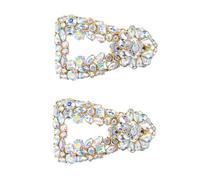 Boucles d'oreilles pendantes modernes en cristal avec motif de triangles carrés - Accessoire élégant pour femme - Alliage et strass géométriques, taille unique, Comme décrit, Comme décrit.