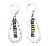 Boucles d'oreilles pendantes multicolores inspirées de style bohème - Pendentifs d'oreille tendance - Accessoires de fête élégants - Boucles d'oreilles avec perles arc-en-ciel