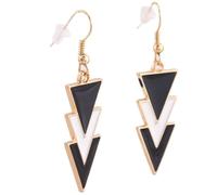 Boucles d'oreilles Pendantes Noir Blanc Émail Trois Couches Géométrie Élégant Hyperbole pour Femmes Boucles D'oreilles Pendientes Bijoux Brincos Nice Processing