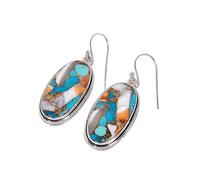 Boucles d'oreilles pendantes ovales vintage de style Hong Kong pour femme - Style pastoral polyvalent - Bijoux d'oreille pour les vacances, les rassemblements quotidiens, les tenues décontractées, 8