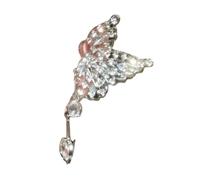 Boucles d'oreilles pendantes papillon princesse en alliage avec motifs gouttes d'eau et pierre élégante, One Size, Comme décrit, Comme décrit.