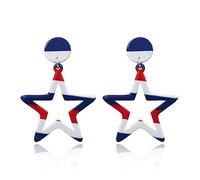 Boucles d'oreilles pendantes patriotiques rouges blanches bleues du 4 juillet - Boucles d'oreilles à tige en acrylique - Bijoux pour femmes et filles - Quatrième indépendance - Accessoires de