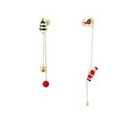 Boucles d'oreilles pendantes Père Noël en mouvement Bijoux insolites Noël Fashion Girlfriends Gift Women Long Chain Tassel Red Green