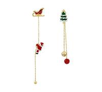 Boucles d'oreilles pendantes Père Noël en mouvement Bijoux insolites Noël Fashion Girlfriends Gift Women Long Chain Tassel Red Green