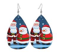 Boucles d'oreilles pendantes Père Noël et bonhomme de neige pour femme - Bijoux en forme de larme, accessoire de déclaration de mode pour les fêtes costumées, taille unique, Cuir