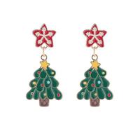 Boucles d'oreilles pendantes Père Noël renne boucles d'oreilles pour femme flocon de neige asymétrique décoration de fête Noël pour enfants filles Père Noël renne, taille unique, Comme décrit, Comme