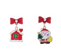 Boucles d'oreilles pendantes Père Noël renne boucles d'oreilles pour femme flocon de neige asymétrique décoration de fête Noël pour enfants filles Père Noël renne, taille unique, Comme décrit, Comme