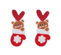 Boucles d'oreilles pendantes Père Noël renne boucles d'oreilles pour femme flocon de neige asymétrique décoration de fête Noël pour enfants filles Père Noël renne, taille unique, Comme décrit, Comme