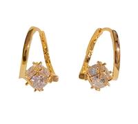 Boucles d'oreilles pendantes pour femme avec petite boucle d'oreille délicate en oxyde de zirconium, taille unique, métal, sans pierre précieuse