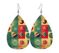 Boucles d'oreilles pendantes pour femme avec symboles mathématiques pour l'école - Bijoux en forme de larme, accessoire de déclaration de mode pour les fêtes costumées, taille unique, Cuir