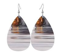 Boucles d'oreilles pendantes pour femme - Boucles d'oreilles drôles en cuir imprimé dauphin - Bijoux tendance pour les fêtes - Accessoire pour filles, taille unique, Cuir