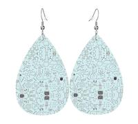 Boucles d'oreilles pendantes pour femme - Boucles d'oreilles en cuir imprimé âne drôle en forme de larme, bijoux tendance pour fêtes, accessoires pour filles, taille unique, Cuir