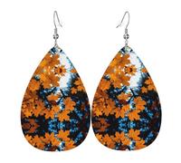 Boucles d'oreilles pendantes pour femme - Boucles d'oreilles en cuir imprimé drapeau du Venezuela - Bijoux tendance pour fêtes, accessoires pour filles, taille unique, Cuir