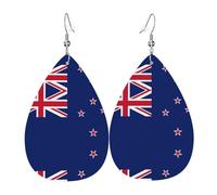 Boucles d'oreilles pendantes pour femme - Boucles d'oreilles en forme de larme classique en cuir imprimé noir - Bijoux tendance pour fêtes, accessoires pour filles, taille unique, Cuir