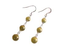 Boucles d'oreilles pendantes pour femme - Boucles d'oreilles tendance en argent S925 - Bijoux pour femme - Ambre bleu du Mexique (argent 925 bleu ambre)