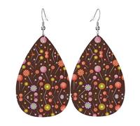 Boucles d'oreilles pendantes pour femme - Larme orange tigre léopard (1) boucles d'oreilles en cuir imprimé, bijoux tendance pour fêtes, accessoires pour filles, taille unique, Cuir