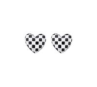 Boucles d'oreilles pendantes pour femmes Boucles d'oreilles dames coeur noir mosaïque argent Sterling clou cadeau for femmes nouvelle boucle d'oreille en or insolite bijoux fins boucles d'oreilles mod