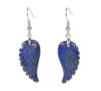 Boucles d'oreilles pendantes pour femmes, boucles d'oreilles pour femmes, pendentif en lapis-lazuli, boucle d'oreille tendance, énergie chakra Reiki, ailes d'ange, boucles d'oreilles pendantes pour d