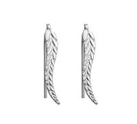 Boucles d'oreilles pendantes pour femmes Ornement de collecte de pince de bracelet d'oreille de feuille femelle à la mode (Color : Silver)