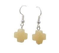 Boucles D'Oreilles Pendantes Pour Femmes, Pierres Précieuses Naturelles, Jade Jaune, Boucles D'Oreilles Pendantes À Crochet, Bijoux Ethniques Bohèmes Rétro, Cadeau Pour Femmes et Filles