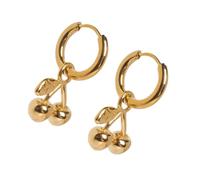 Boucles d'oreilles pendantes rétro en forme de cerises - Fabriquées à la main - Légères et confortables - Pour un usage quotidien - Boucles d'oreilles délicates en ruban pour femme, taille unique