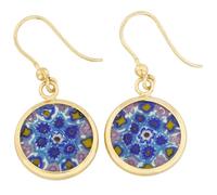Boucles d'oreilles pendantes rondes Millefiori - Or
