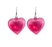 Boucles d'oreilles pendantes simples avec lumières LED en forme de cœur - Bijoux tendance - Petit anneau unique pour la Saint-Valentin, Moyen, Comme décrit, Comme décrit.