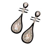 Boucles d'oreilles pendantes sophistiquées avec pampilles et papillons noirs - Accessoires féminins élégants pour mariage, fête de mariage, One Size, Comme décrit, Comme décrit.