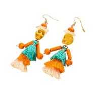 Boucles d'oreilles pendantes squelette portable gothique punk glands bijoux pour femmes toute la journée confortables style ethnique unique squelette boucles d'oreilles à franges, taille unique, Comme