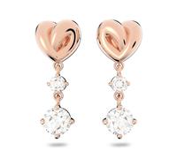 Boucles d'oreilles pendantes Swarovski Lifelong Heart pour femme. Ensemble de boucles d'oreilles en cristal blanc avec motif c ur et placage or r
