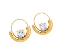 Boucles d'oreilles pendantes tendance en acier inoxydable avec zircon pour femme - Convient pour un cadeau individuel - Boucles d'oreilles simples en zircon pour étudiant
