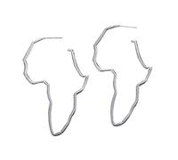 Boucles d'oreilles pendantes tendance en or avec carte de l'Afrique pour femme - Design minimaliste, Métal, Sans incrustation
