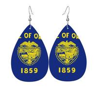 Boucles d'oreilles pendantes tendance pour femme, cuir léger, motif drapeau du Sri Lanka, taille unique, Cuir