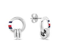 Boucles d'oreilles pendantes Tommy Hilfiger style corde ton argent pour femme