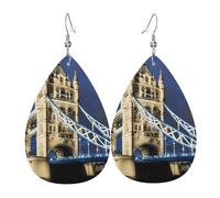 Boucles d'oreilles pendantes Tower Bridge à Londres en forme de larme pour femme, bijou tendance, festival, accessoire à porter au quotidien