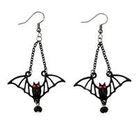 Boucles d'oreilles pendantes triple chauve-souris pour femme, bijoux gothiques d'Halloween, chauve-souris noires pour look gothique, festivals et idées cadeaux, taille unique, Agate