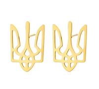 Boucles d'oreilles pendantes ukrainiennes en acier inoxydable avec symbole tricentat pour femmes et filles, taille unique, Comme décrit, Comme décrit.