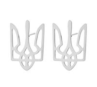 Boucles d'oreilles pendantes ukrainiennes en acier inoxydable avec symbole tricentat pour femmes et filles, taille unique, Comme décrit, Comme décrit.